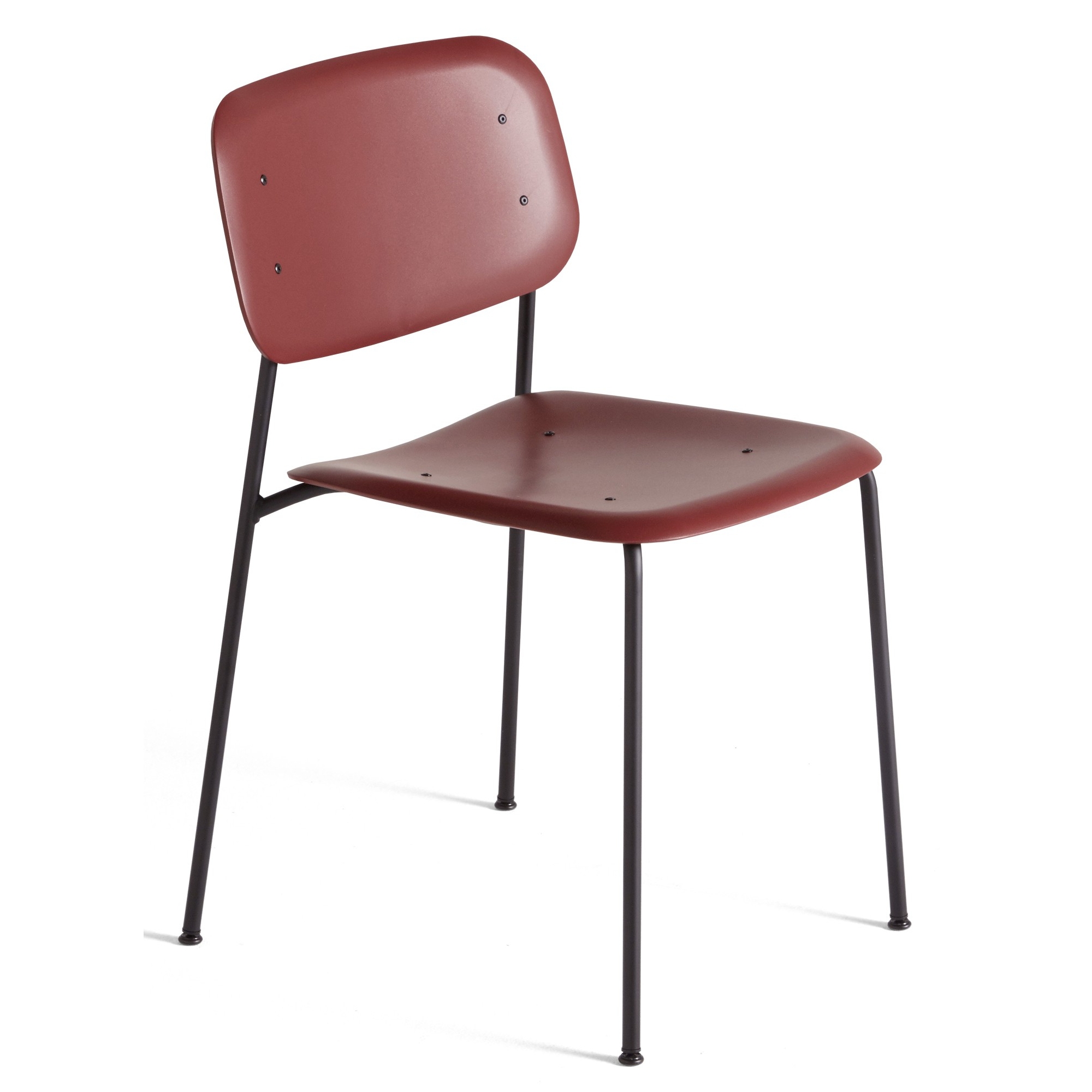 Fall red + black legs - Soft Edge 45 polypropylene chair - HAY