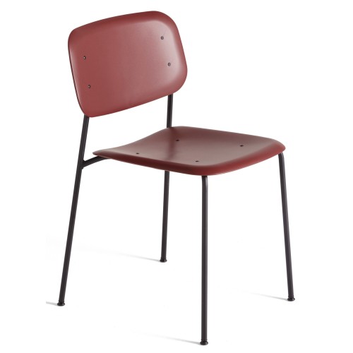 Fall red + black legs - Soft Edge 45 polypropylene chair - HAY