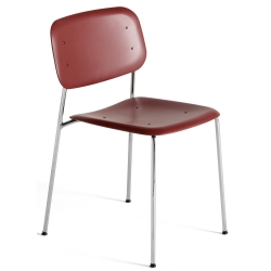 Fall red + chromed legs - Soft Edge 45 polypropylene chair - HAY