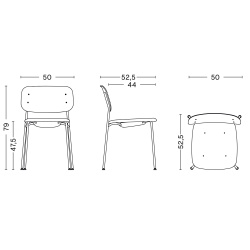 soft grey + soft grey legs - Soft Edge 45 polypropylene chair - HAY