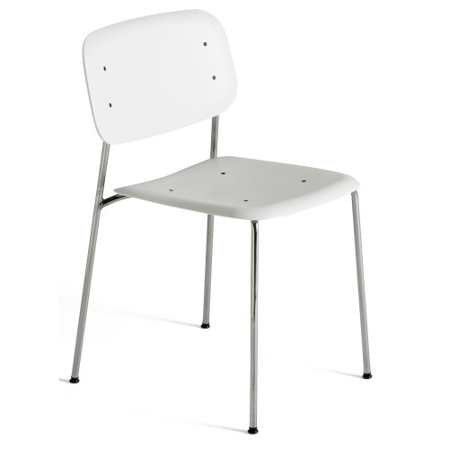 blanc + pieds chromés - chaise polypropylene Soft Edge 45 - HAY