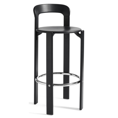 REY bar stool H65 cm, Deep black - HAY