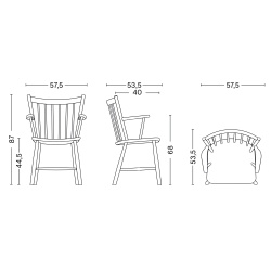 White stained beech - J42 chair - HAY