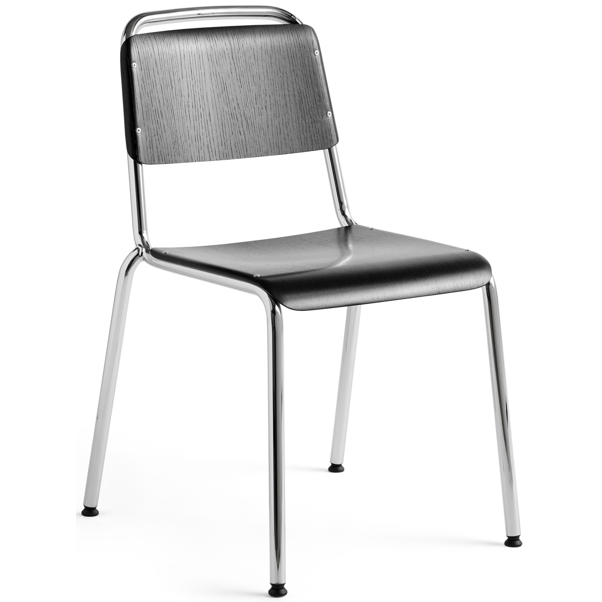 chromed steel frame - black stained oak - Halftime chair - HAY