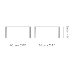 86 x 86 cm - chêne - table basse Workshop - Muuto