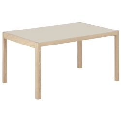 140 x 92 cm – plateau linoléum gris chaud – Table Workshop - Muuto