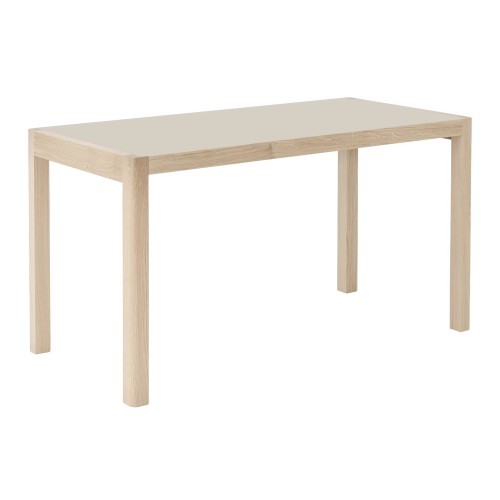 130 x 65 cm – warm grey linoleum tabletop – Workshop Table - Muuto