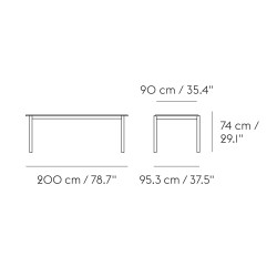 200 x 90cm oak - Linear dining table - Muuto