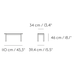 110cm chêne - banc Linear - Muuto