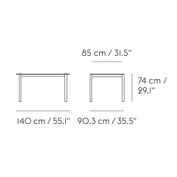 140 x 90cm chêne - table Linear - Muuto