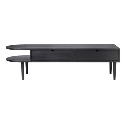 SOLD OUT black oak - Radius bench - L - FDB Møbler