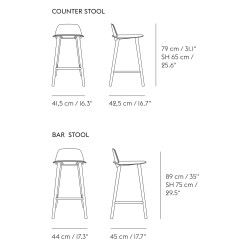 green - Nerd bar or counter stool - Muuto