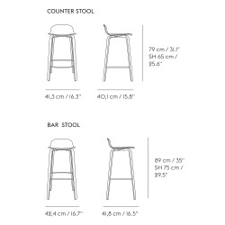 tan rose - Visu bar or counter stool - Muuto