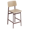 H65cm - rouge profond/chêne - tabouret de bar Loft - Muuto