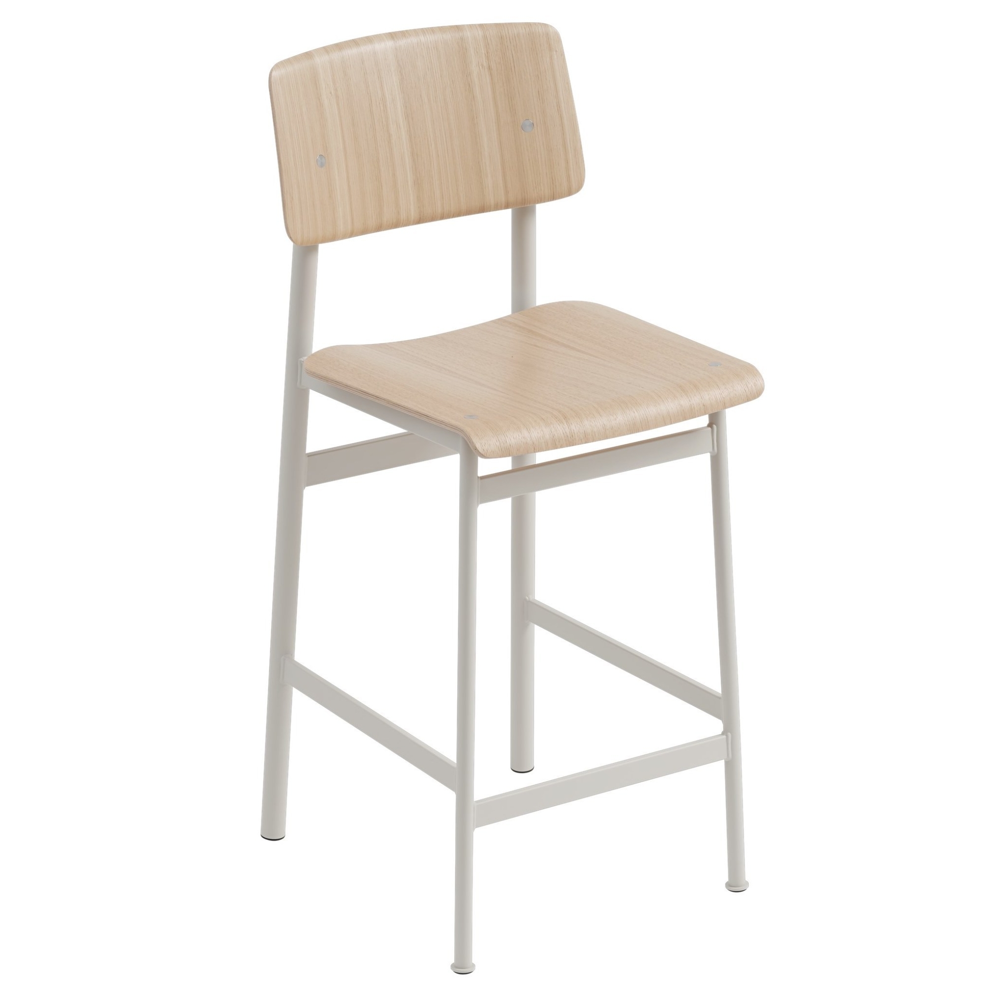 H65cm - grey/oak - Loft counter stool - Muuto