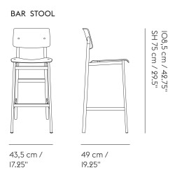 H75cm - black/stained dark brown - Loft bar stool - Muuto