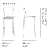 H75cm - noir/teinté brun foncé - tabouret de bar Loft - Muuto