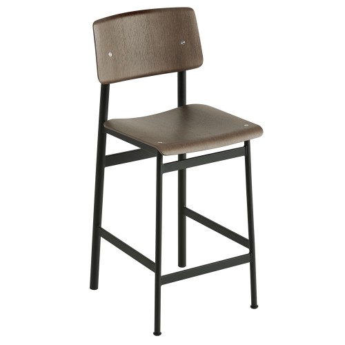 H65cm - noir/teinté brun foncé - tabouret de bar Loft - Muuto