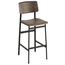 H75cm - noir/teinté brun foncé - tabouret de bar Loft - Muuto