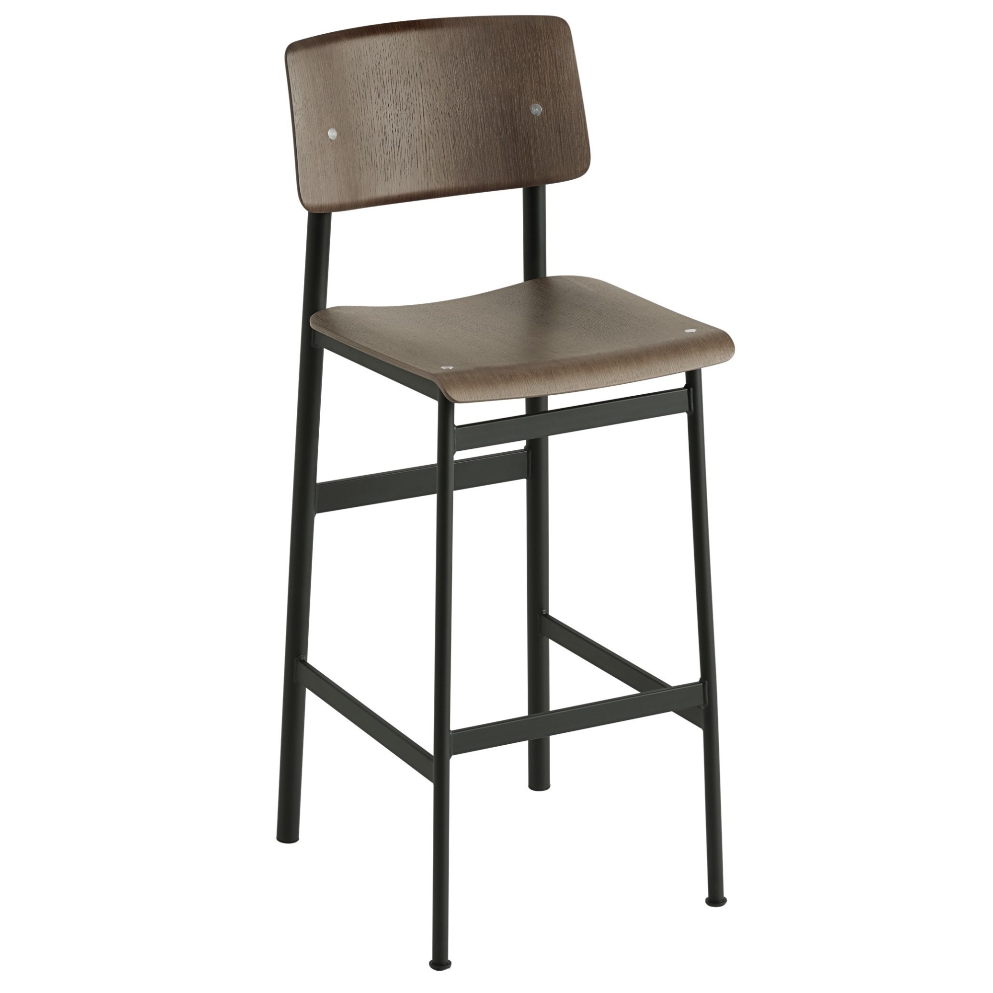 H75cm - noir/teinté brun foncé - tabouret de bar Loft - Muuto