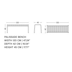 banc - Palissade galvanisé - HAY