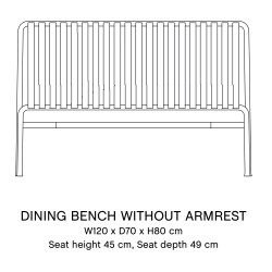 Dining bench without armrest - Palissade olive - HAY