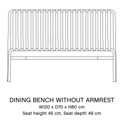 banc de table sans accoudoirs - Palissade galvanisé - HAY