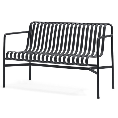 Dining bench with armrest - Palissade anthracite - HAY