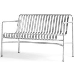 Dining bench with armrest - Palissade galvanised - HAY