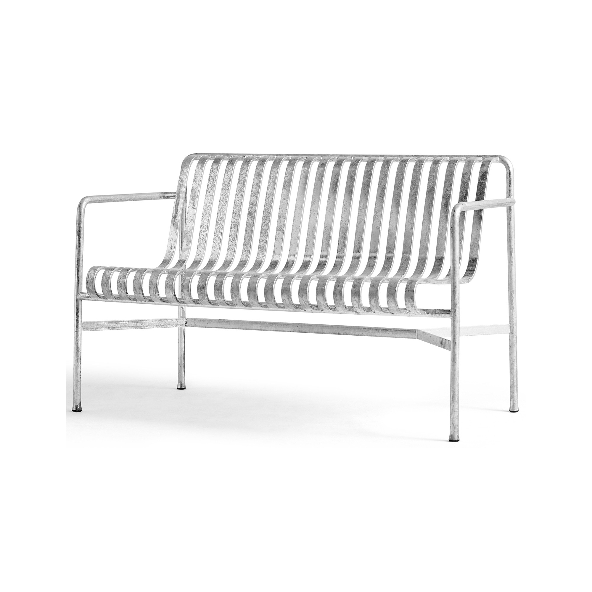 Dining bench with armrest - Palissade galvanised - HAY