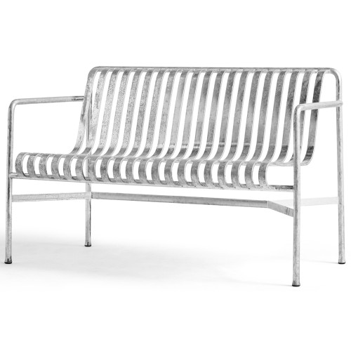 Dining bench with armrest - Palissade galvanised - HAY