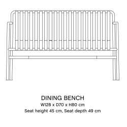 banc de table avec accoudoirs - Palissade galvanisé - HAY