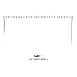 table 170 x 90 cm - Palissade gris - HAY