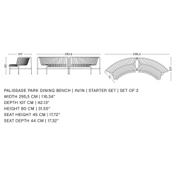 2 bancs de table in in - Palissade Park olive - HAY