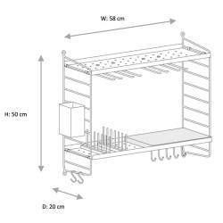 String kitchen - white - W58xD20xH50 cm