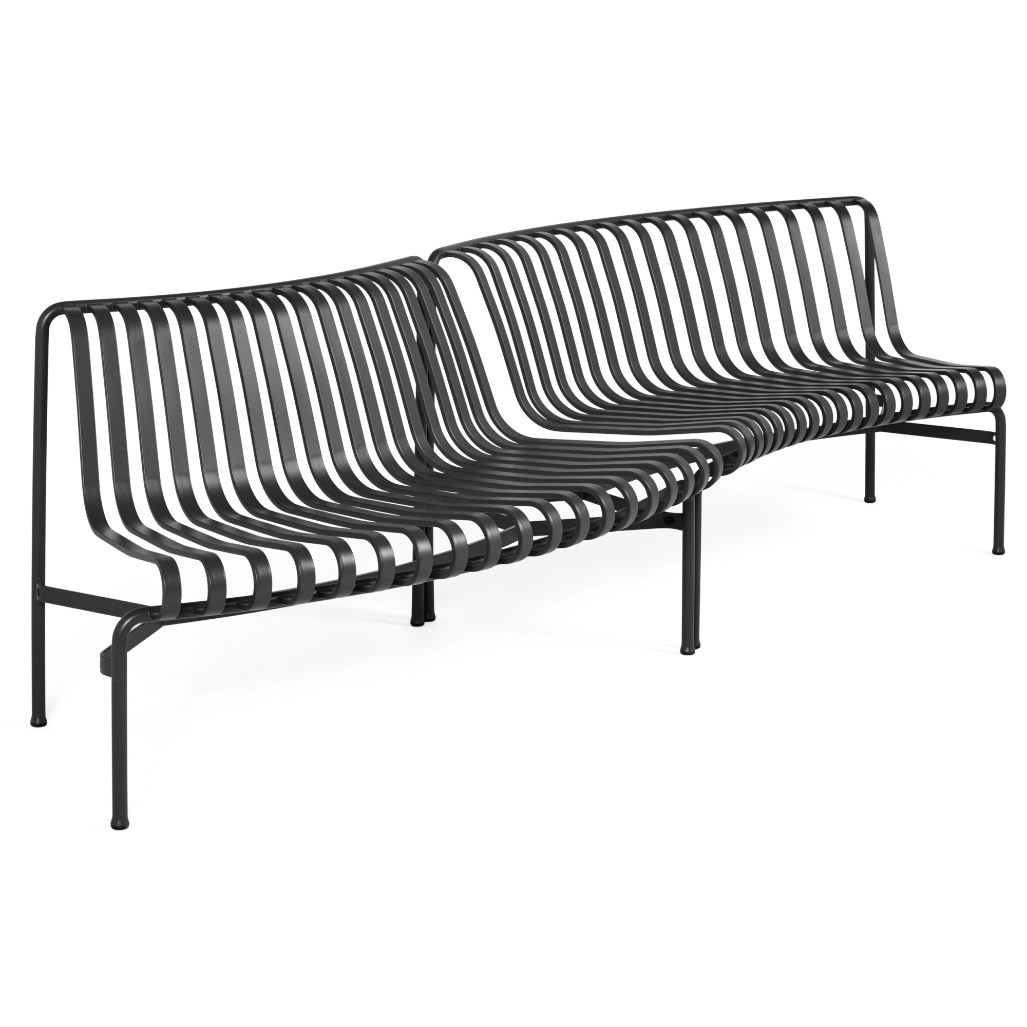 set of 2 dining benches in out - Palissade park anthracite - HAY