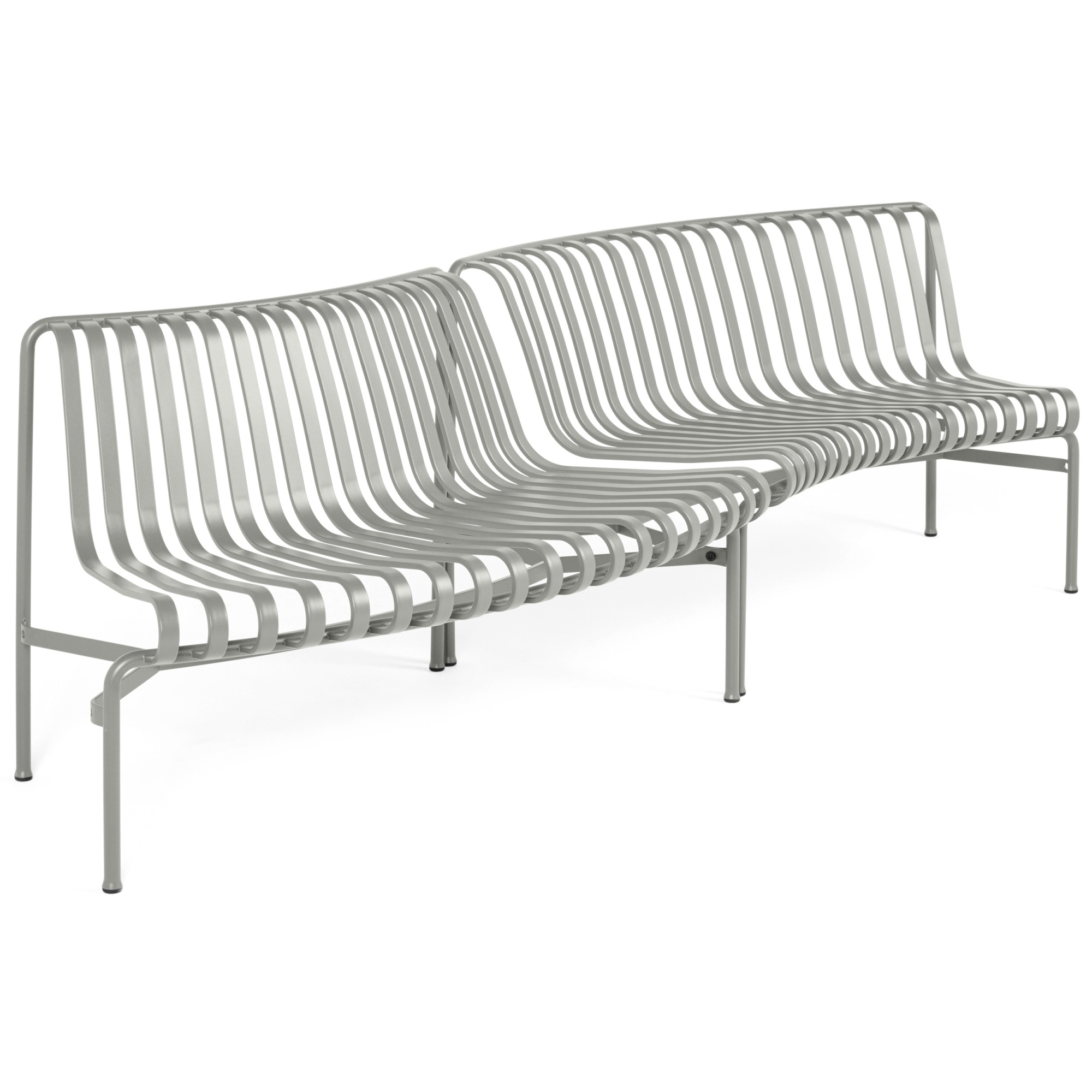 set of 2 dining benches in out - Palissade park grey - HAY