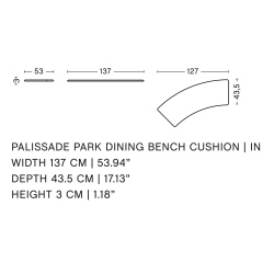 bancs de table in in - 2 coussins d'assise - Palissade Park - HAY