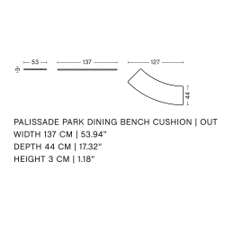 dining bench out - cushion - Palissade Park - HAY