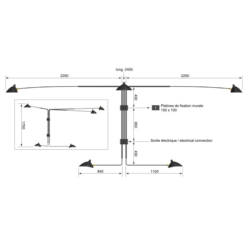 Sconce 5 rotating arms