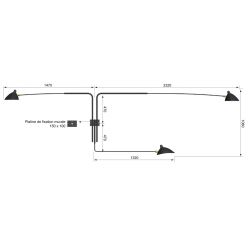 Wall lamp 3 rotating arms