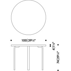 Ø100cm - 90A table - Artek