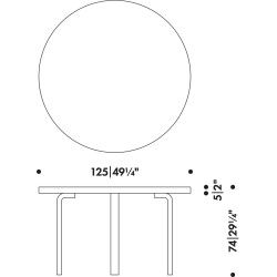 Ø125cm - 91 table - Artek