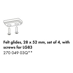 4 felt glides 28 x 52 mm for 4 patins feutres 28 x 52 mm for 82A-B, 83, 86, 86A, 91, 97 tables and Daybed 710 (27004903) - Artek