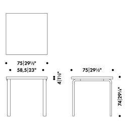 75x75cm - table 81C - Artek