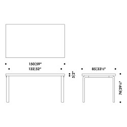 150x85cm - 82A table - Artek