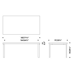 182x91cm - 83 table - Artek