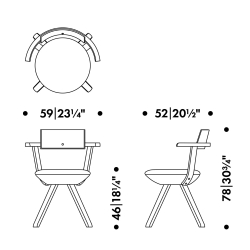 KG002 - gris clair/crème + blanc - chaise Rival - Artek