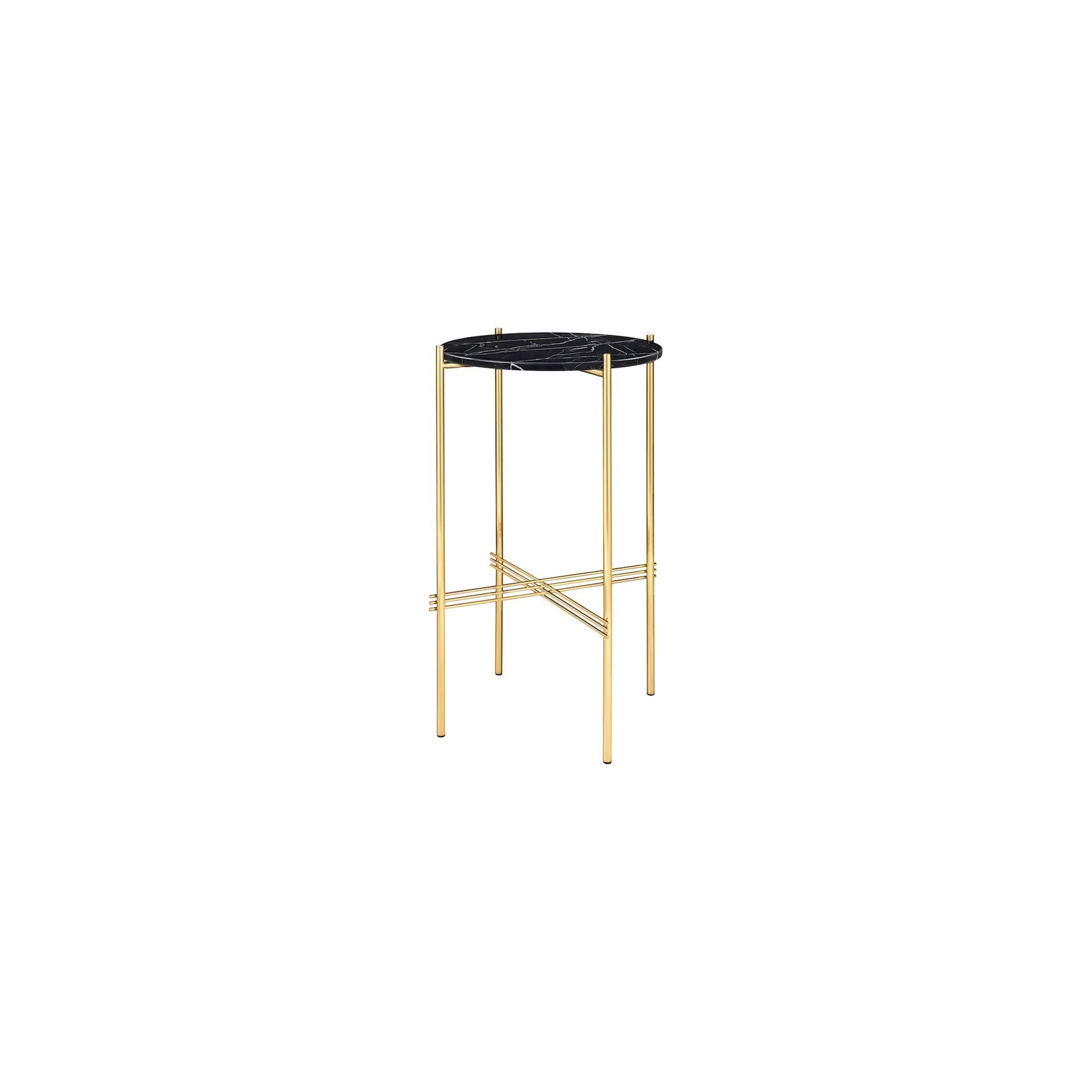 Ø40xH70cm - marbre noir - base laiton - console ronde TS - Gubi