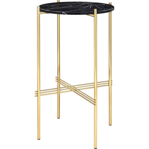 Ø40xH70cm - marbre noir - base laiton - console ronde TS - Gubi